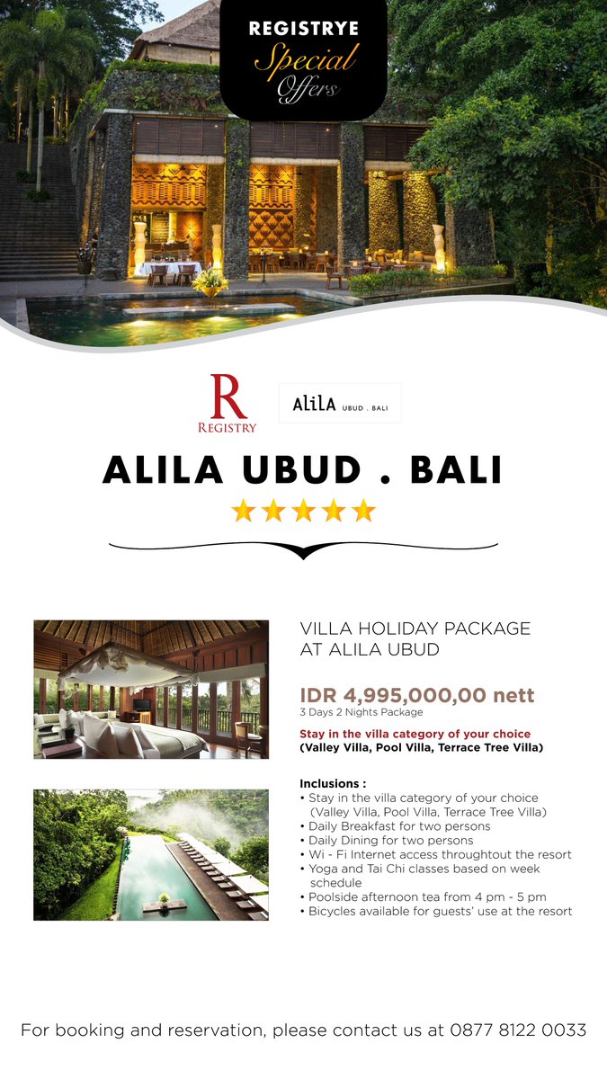 registry_e's tweet photo. RegistryE | Hotel's Offers. For booking and reservation, please contact us at WA 0877 8122 0033 #RegistryE #Staycation #Hotel #Bali #Luxury #Holiday #apologizetosoojin #museumpaklurah #redmi9t #namjoohyuk #kaixgucci #dont_call_me #bitcoin #aniesngapainaja #Lifestyle #Promo #Deals https://t.co/ys6sZLIB5T