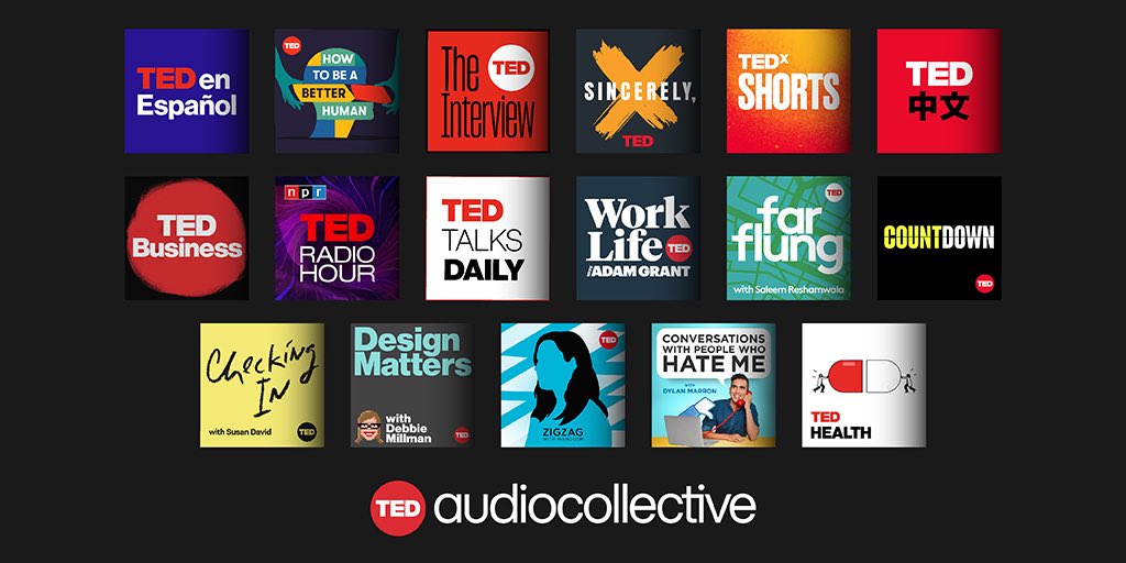 I HAVE MAJOR NEWS! My podcast Design Matters is now officially part of the @TEDtalks Audio Collective!! I'm so thrilled and excited to be a part of this awesome audio family. You can listen to all the phenomenal member podcasts here: tedtalks.social/tac1 #TEDpods