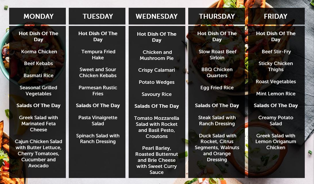 Good Morning Cape Town!

This week's Harvest Table Lunch menu:

Monday - Friday | 12H00 - 14H30