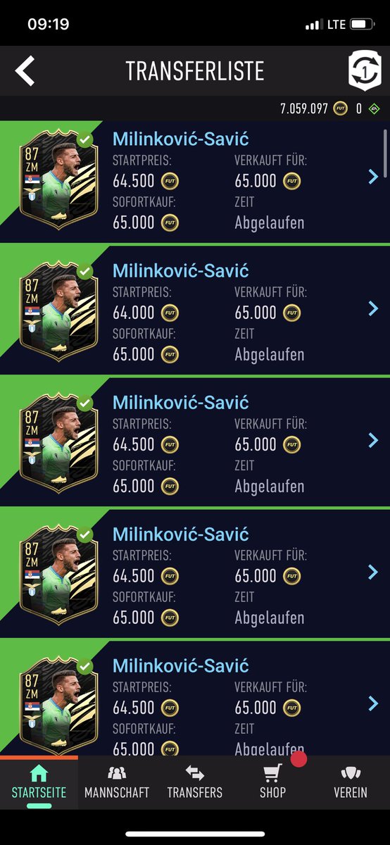 Alle Milinkovic-Savics ausgecasht 💰💰💰

Habe sie für 50 - 53k erboten und für 65k verkauft. Innerhalb von 1 1/2 Wochen einen Reingewinn von 1.4 Mio gemacht ✅