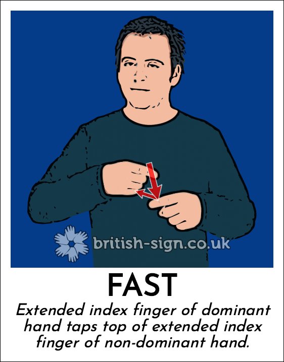 Today's #BritishSignLanguage sign is: FAST - #BSL - learn sign language online at british-sign.co.uk