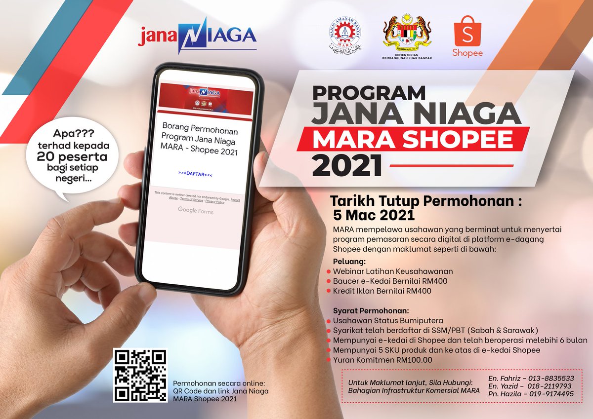 Perhebat On Twitter Sertai Program Pemasaran Digital Di Platform E Dagang Shopee Bersama Mara Kelebihan Webinar Latihan Keusahawanan Baucer Kedai Bernilai Rm400 00 Kredit Iklan Bernilai Rm400 00 Https T Co I2k4qguwz2 Mara Jananiaga
