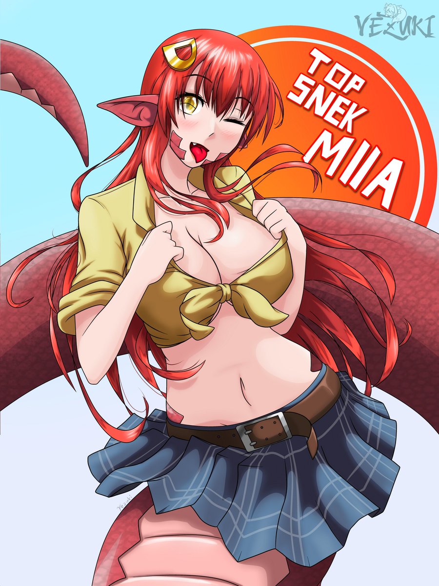 Vezuki Fanart Of Miia From Monstermusume Best Snek I Drew Something Similar Back In 16 So This Is Kinda A Redraw Hope You Like It ミーア モンスター娘のいる日常 ラミア モンスター娘 魔物娘 Monmusu