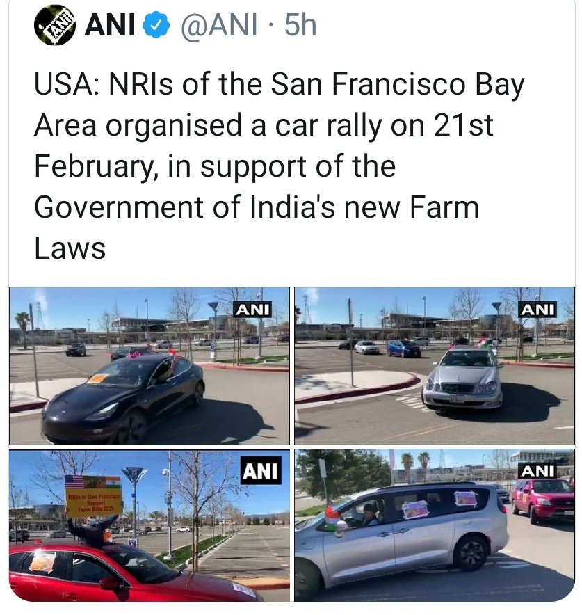 Bjp NRIs show there love for pappa
And organized a car rally in the favor of farmer laws
If they really like these laws why they become NRIs come to. India and start farming
We support our farmers and #FarmersProtest
And still saying #RepealThreeFarmActs
#ModiIgnoringFarmersDeath