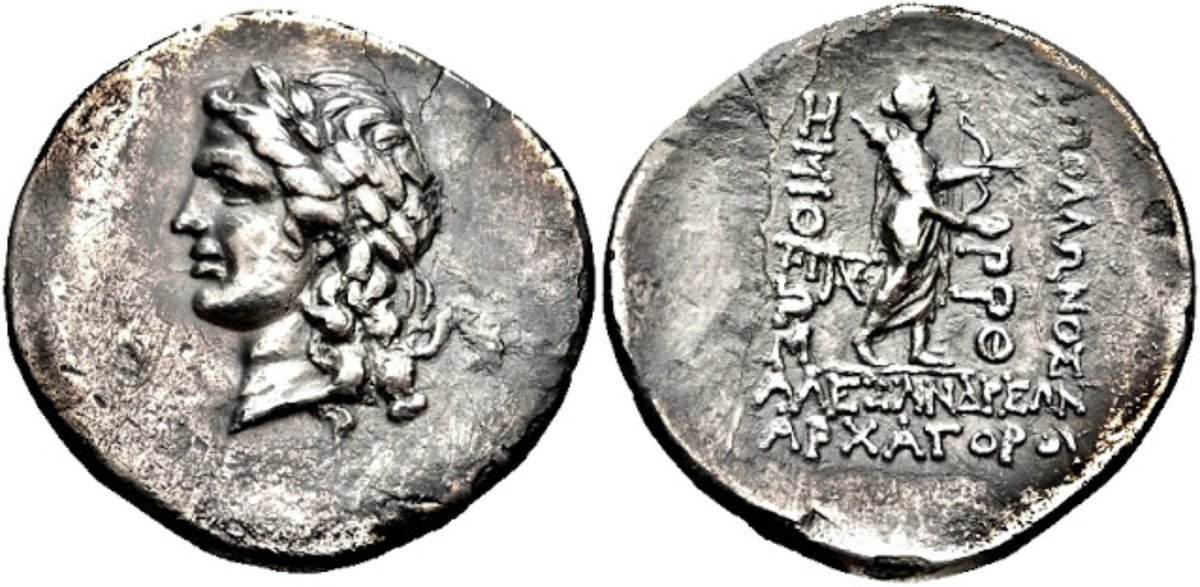 Sarah404BC's tweet photo. #Apollo vs #Agamemnon: The Plague in Ancient #Greece was Divine Wrath
“Sminthian Apollo shooting arrows of plague against #Greeks to avenge his priest insulted by #Agamemnon. Silver didrachm. Apollo Sminthios from Sminthos, a city in the #Hellespont”
https://t.co/WbVudFdQei https://t.co/ry3EmrB0kG