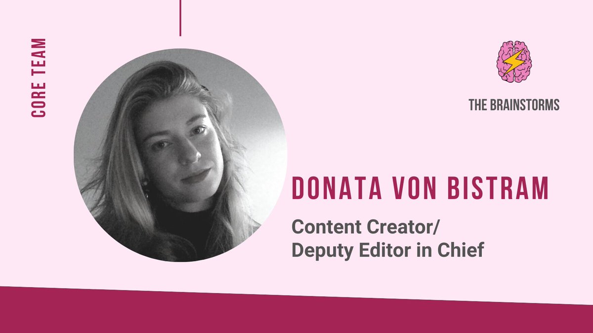 the_brainstorms's tweet photo. 🧠 And we continue introducing you the "Faces behind Brainstorms"! Curtains up for Donata von Bistram! 🧠
Read the full interview with her on our website: https://t.co/bi9BifRjgT
#brainstormers #teamspirit #personalexperience #volunteering #sciencecommunication https://t.co/2aZ3o3jlcX
