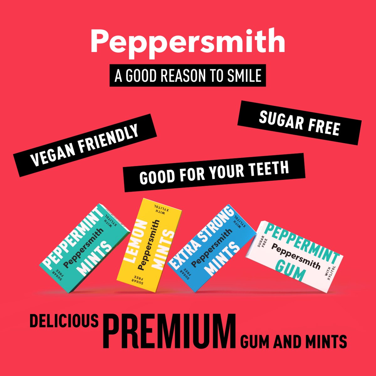 The exciting launch of <a href="/PeppersmithUK/">Peppersmith</a> with Delicious Ideas is giving us a reason to smile this #MondayMorning! Coming soon to our website in March are a range of mints and gum that are ethically sourced, naturally ﬂavoured, and teeth friendly! Keep an eye out for those smiles.