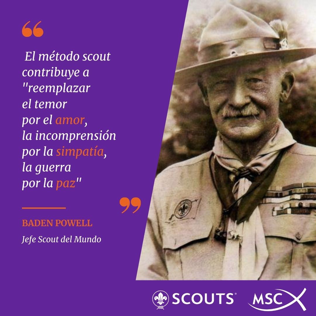 scoutsmsc's tweet photo. Somos #scouts porque, como decía nuestro fundador #BadenPowell, trabajamos para "reemplazar el temor por el amor, la incomprensión por la simpatía, la guerra por la paz”. 
#DíadelFundador

https://t.co/75okQqqxqj https://t.co/ZUlquf2jGc