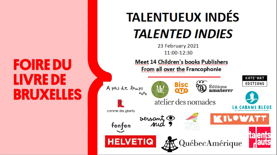It’s Tomorrow! February 23 2021 (11:00-12:30); Meet 14 #ChildrensBooks  publishers from all over the #Francophonie during #TalentedIndies @foirlivrebxl. Event co-organised with @AstierLitag  with <a href="/NakiriRights/">Nakiri - Rights Solution</a>  flb.nakiri.co/events/room-je…
 #RightsMarket #TalentueuxIndes