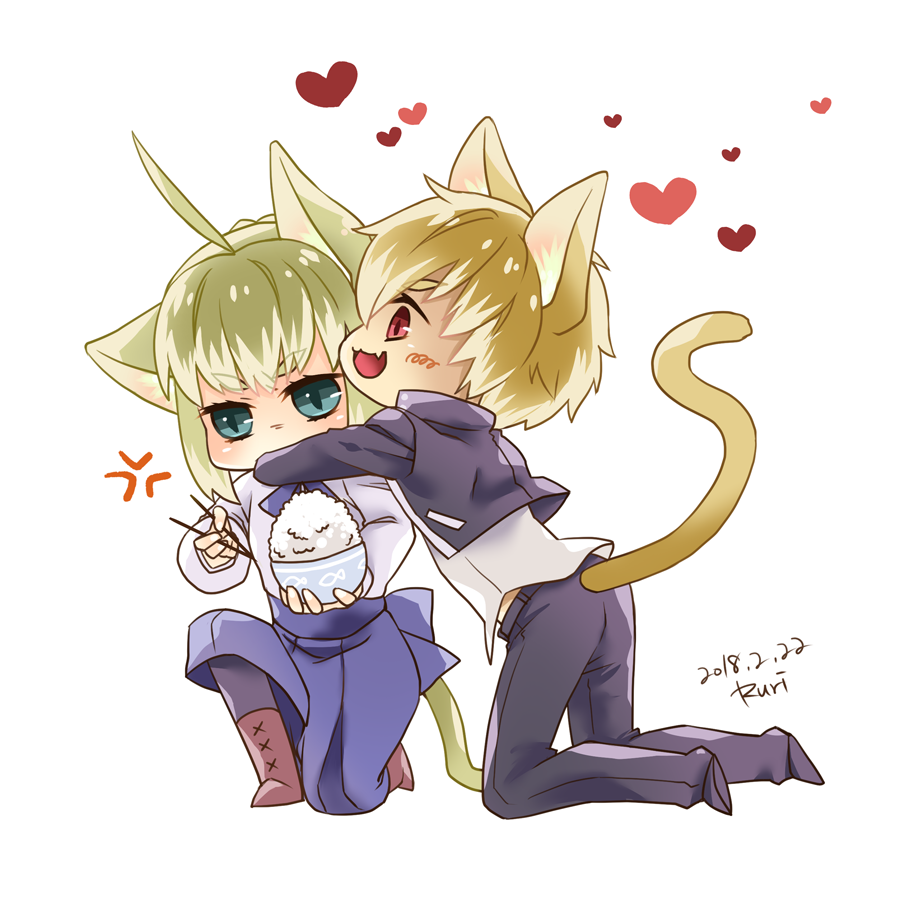 アルトリア・ペンドラゴン ,ギルガメッシュ(Fate) 「過去の猫ギルと猫アルトリア?
#FGO #金剣 #猫の日 」|多香るり🍙🍔のイラスト