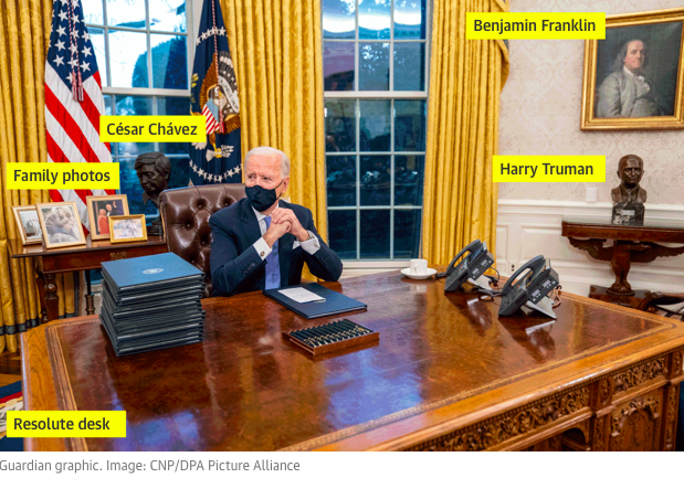 Joe Biden liet een beeld van Winston Churchill (favoriet van Trump) weghalen uit de Oval Office. Dit is wat er allemaal veranderde in het decor dat we zo vaak zien.

theguardian.com/us-news/2021/j…