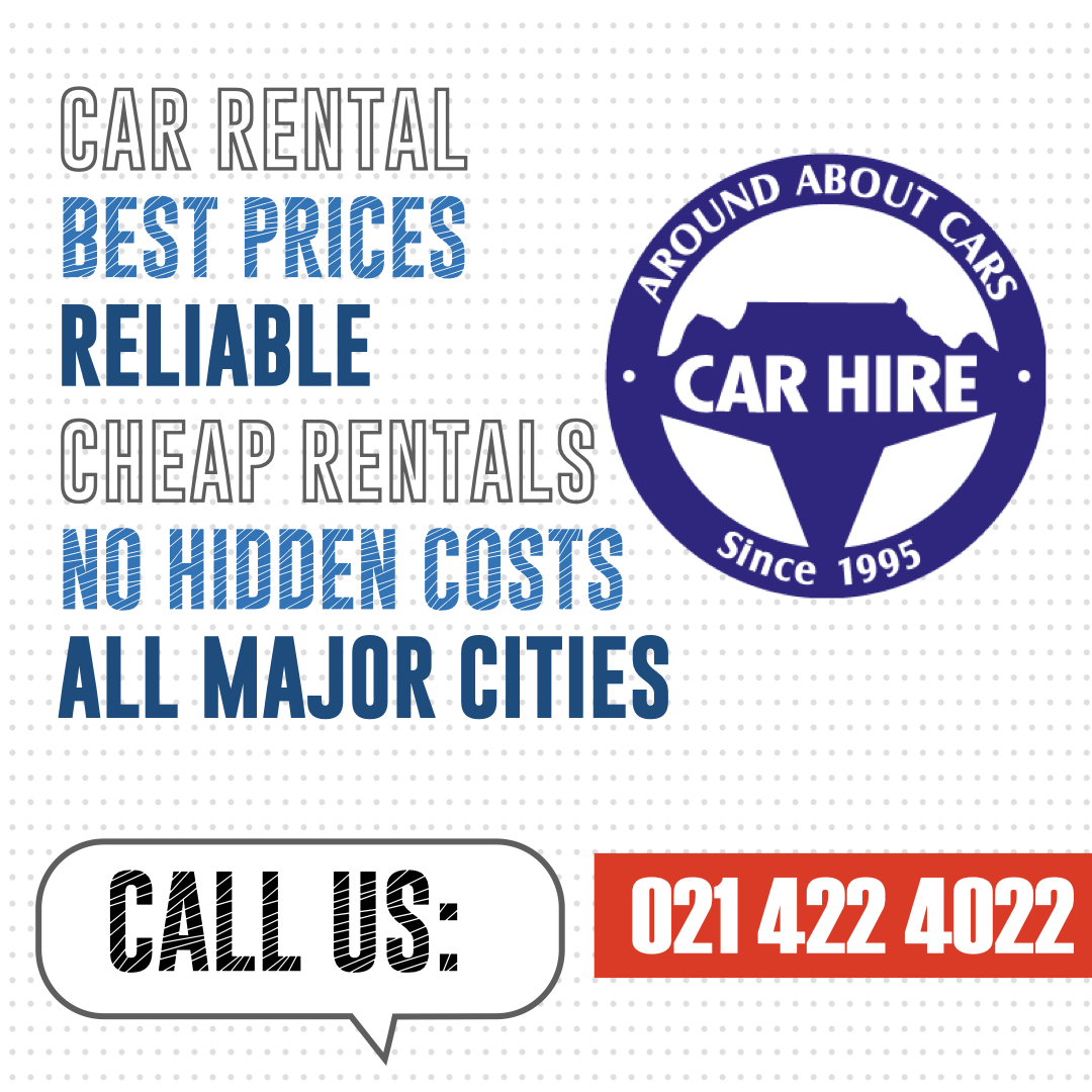 AroundACars's tweet image. Offering incredible rates for car hire in Cape Town and throughout South Africa, AroundAboutCars strives to be your number one choice when the time calls to rent a car. #carhire #carrental #travelsouthafrica #travel #roadtrips #businesstravel #aroundaboutcars