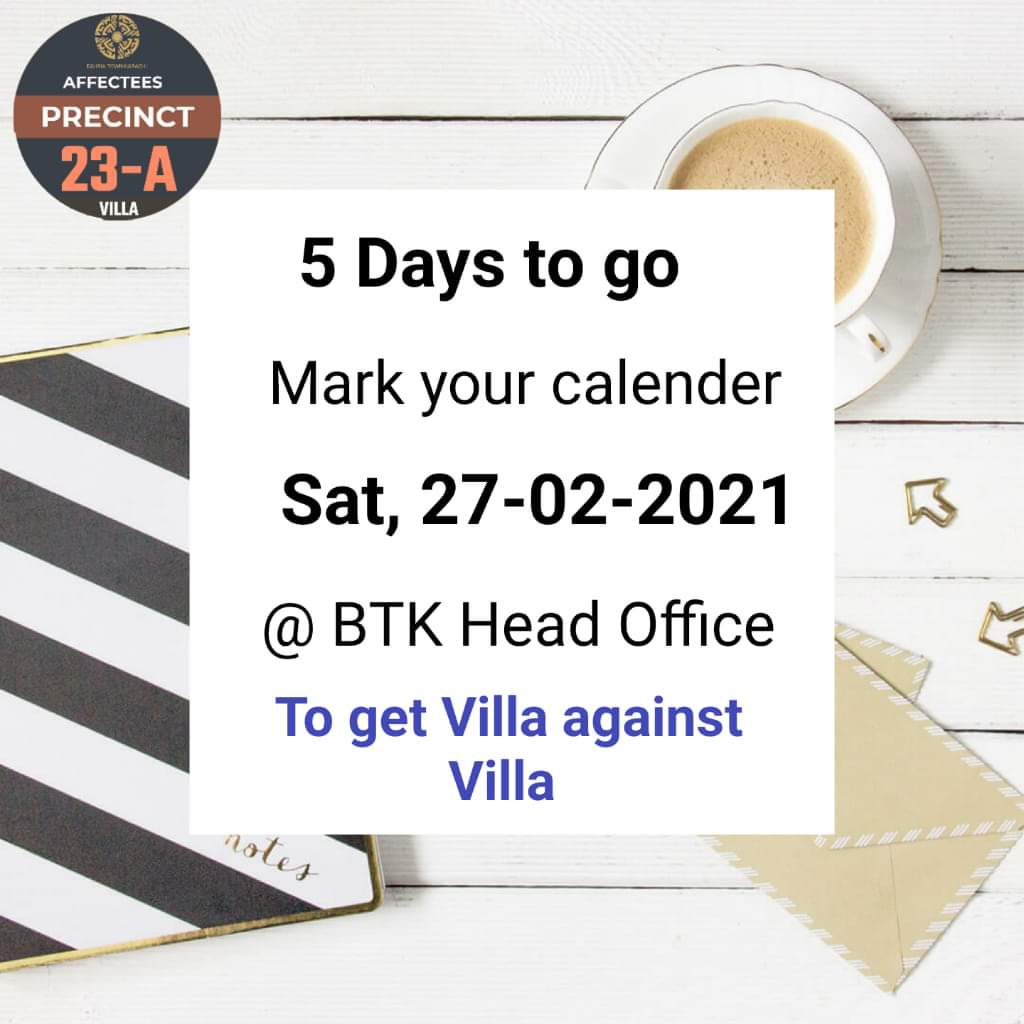 @kkrajput80 @mophrd @sayedzbukhari @MalikRiaz_ @AliRiazHussain @BahriaTownOffic #BTK_P23A_Villas_Affecties_Karachi 
Villa against villa ,no any other option will be accepted. 
@MalikRiaz_ 
@AliRiazHussain 
@Bahria_Karachi