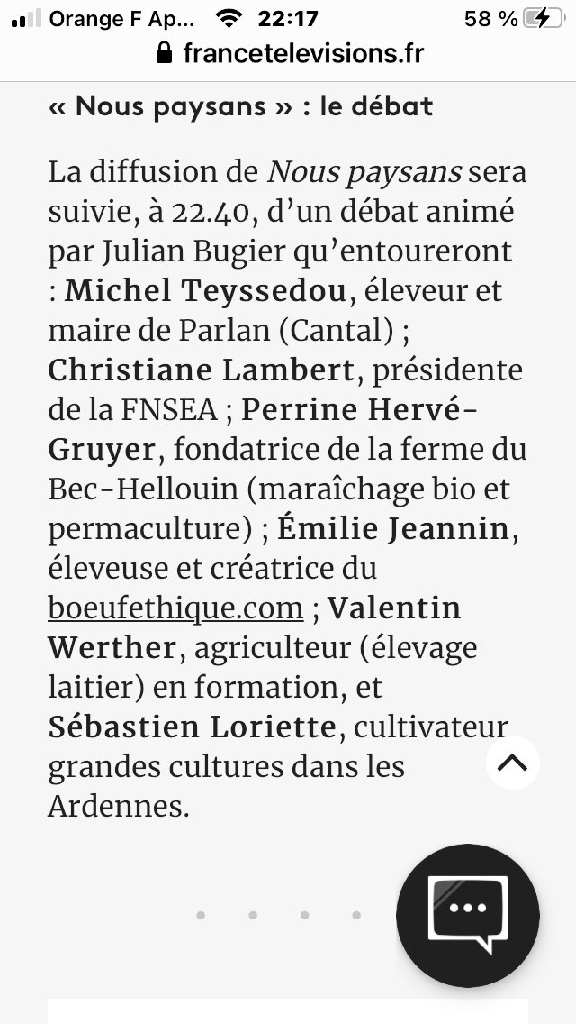 Je participe demain à 22h40 au débat animé par <a href="/JulianBugier/">Julian Bugier</a> sur @France2tv suite au documentaire #NousPaysans d’@agnespk