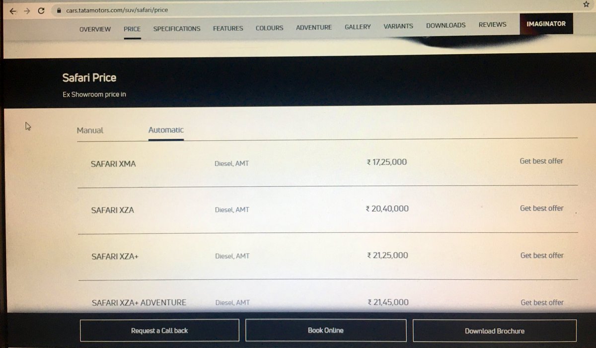 spramod27's tweet photo. Sigh! @TataMotors_Cars even a simple proof check would have caught the error on your official website! #Safari @bose_pratap https://t.co/4Tvwsa6xN2