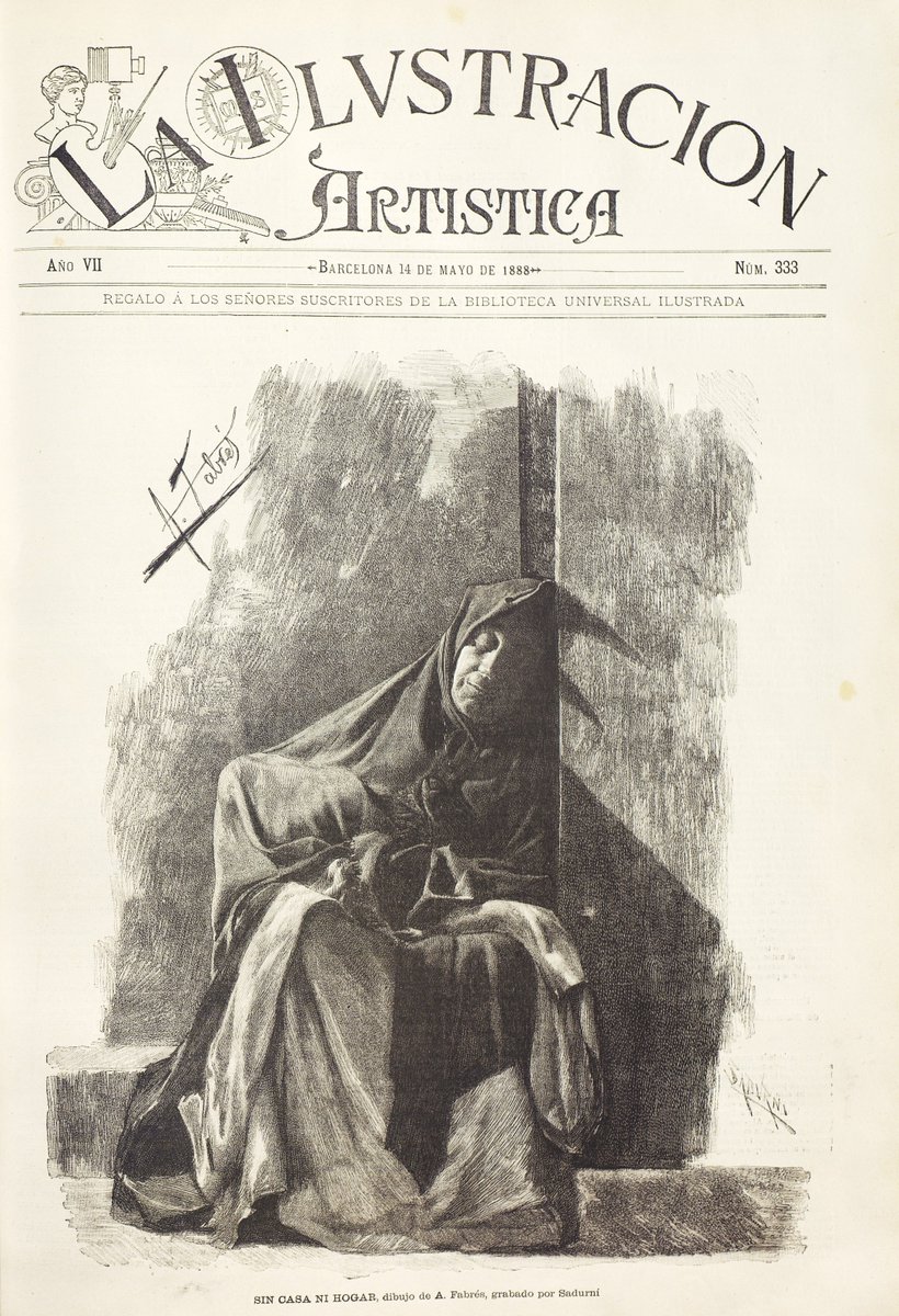 BiblioCatalunya's tweet photo. Aquesta matriu xilogràfica de 1888, gravada per Celestí Sadurní a partir del dibuix d’Antoni Fabrés titulat: “¡Sin casa ni hogar!”. Veiem la matriu i la publicació a la portada de la revista “La Ilustración artística”.
https://t.co/tXHXotTROc
#temadelmes #patrimonigràfic #matrius https://t.co/jKwPQbao1E