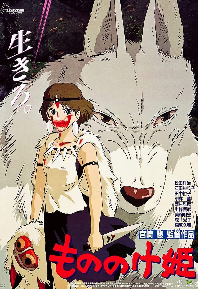 #NowWatching PRINCESS MONONOKE #HayaoMiyazaki #BillyCrudup #ClaireDanes #MinnieDriver #BillyBobThornton #GillianAnderson #JohnDeMita #JohnDimaggio #TaraStrong #DebiDerryberry #KeithDavid #JadaPinkettSmith