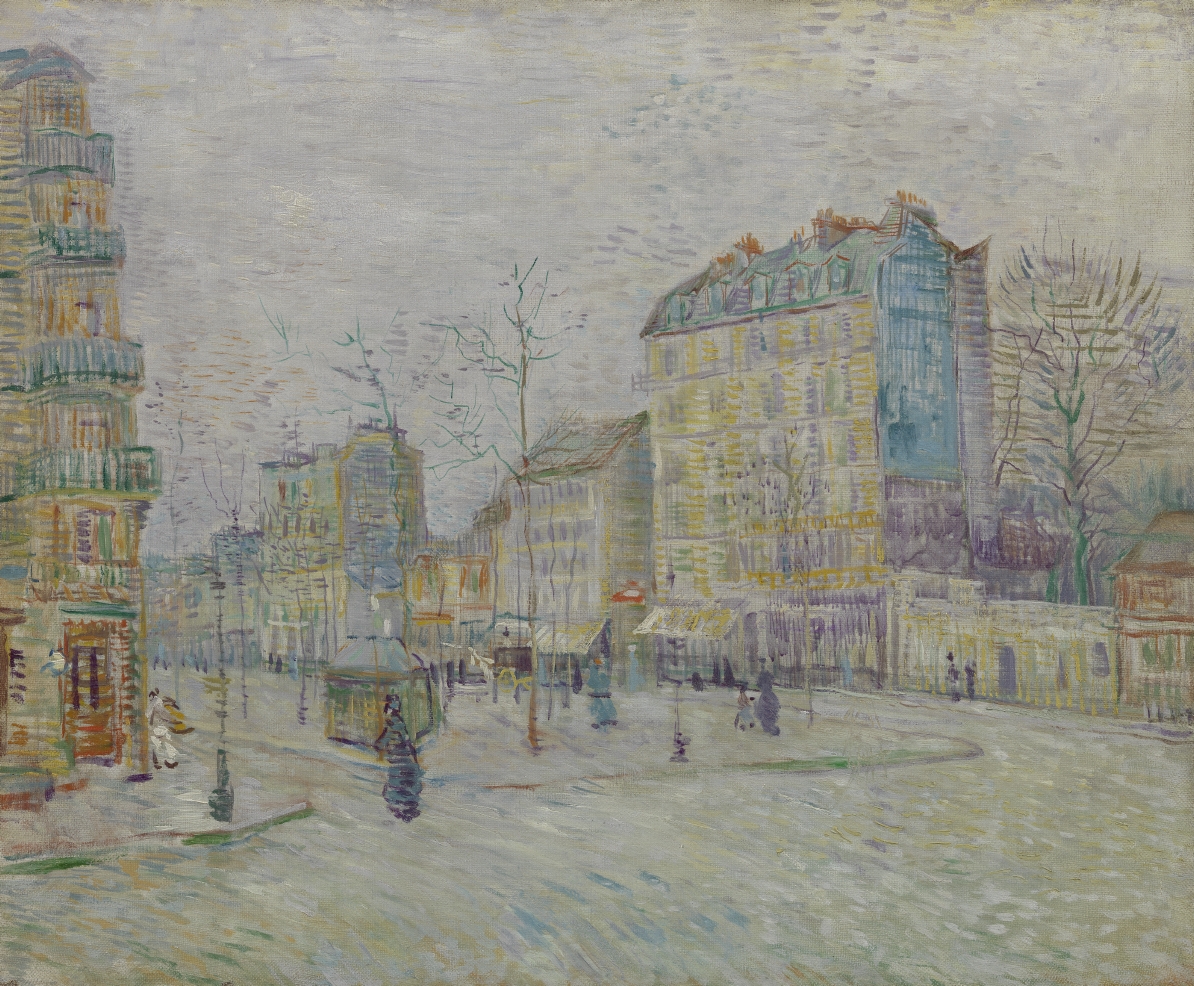 The paint on this work isn’t what you’d typically expect from Vincent. He experimented in this painting, trying out diluted oil paint. Do you think that it was a successful experiment? 🌻 Vincent van Gogh, Boulevard de Clichy (1887) https://t.co/5heIN0dIda