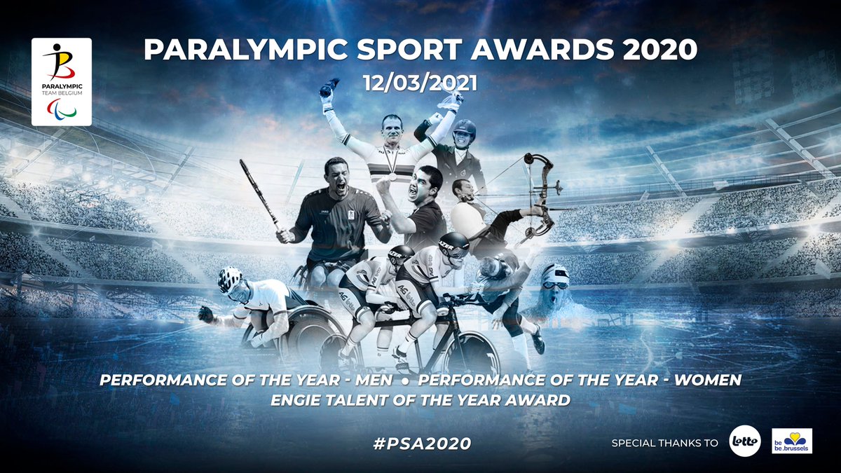 BEParalympics's tweet photo. Save the date: 12.03.2021
Who will be the laureates of the Performance of the Year (Men & Women) and the #Engie Talent of the Year? Find it out on our channels in a few days!
Learn more about the awards: https://t.co/CUWghjk5D0
#psa2020 https://t.co/JZx2oLB9Wz