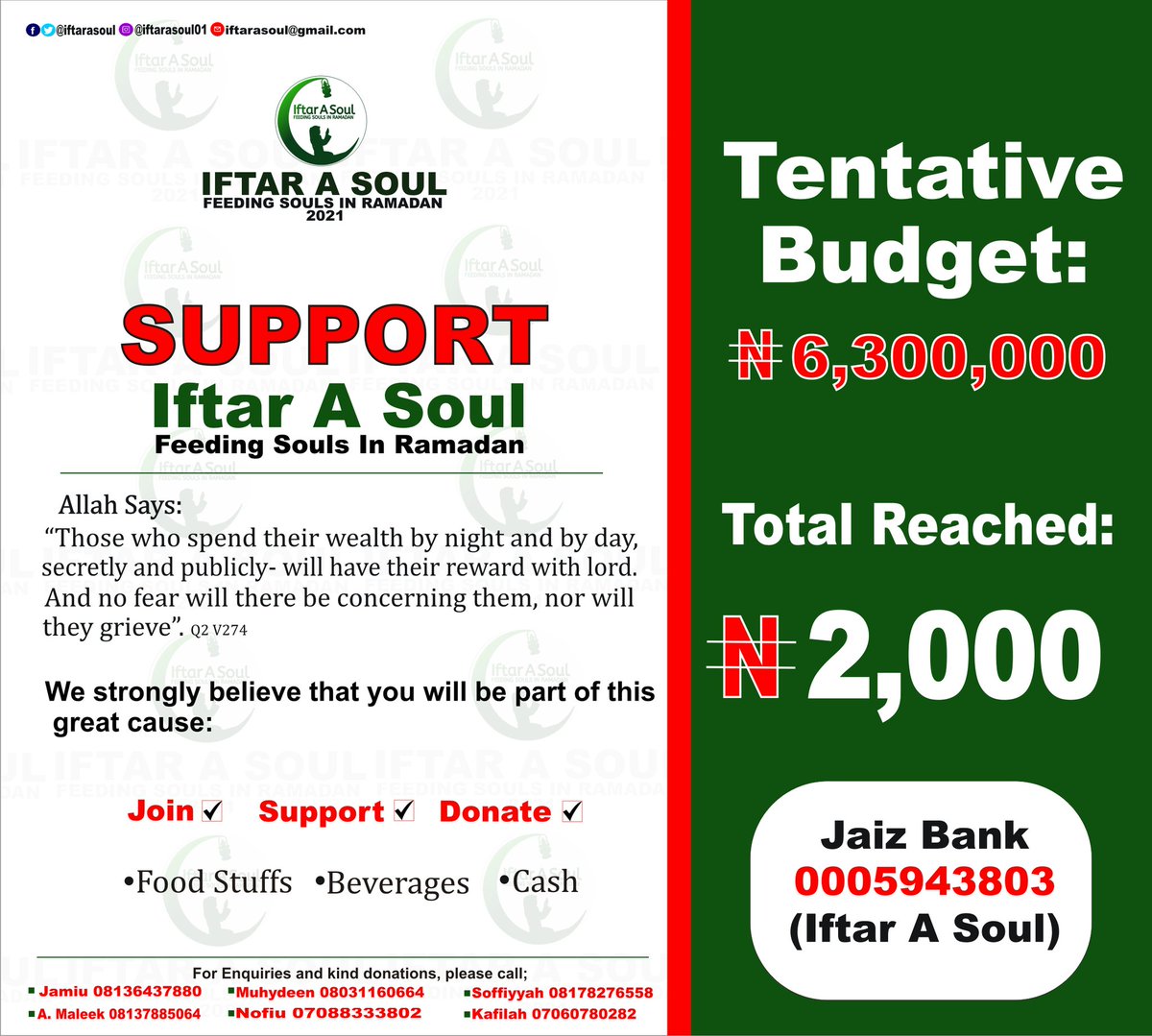 “The upper hand is better than the lower hand. The upper hand is that of the giver &amp; the lower hand is that of the beggar.” Prophet Muhammad (S.A.W)

#Ramadan2021 #IftarASoul #FeedASoul