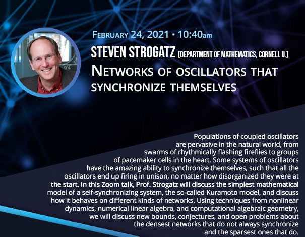 Tune in Wednesday, Feb. 24 at 11 am (BRT time) at youtube.com/watch?v=G-I3MV… for the third colloquium series of Physics Discussions  presented by Prof. Steven Strogatz (Cornell University).