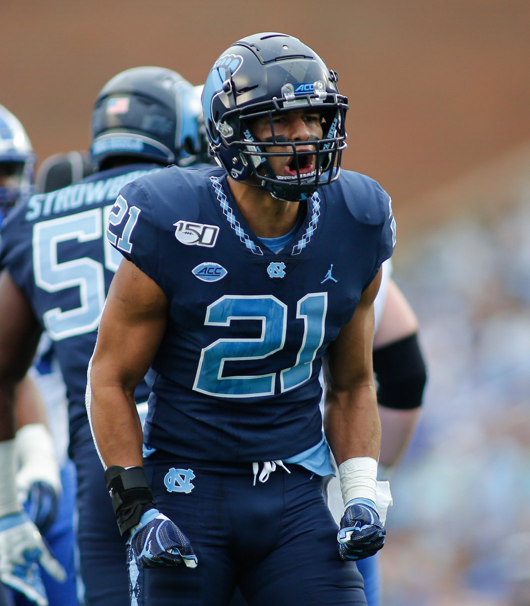 PFF_College's tweet photo. Highest career pass-rush win % in the 2021 Draft (LBs):

1. Micah Parsons, Penn State - 24%
2. Chazz Surratt, UNC - 22% https://t.co/GamqWmY8Sv