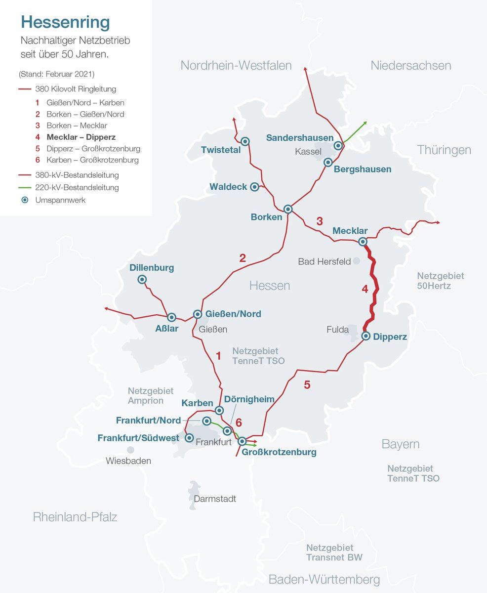Für eine zukunftssichere #Stromversorgung müssen regelmäßig Instandhaltungsmaßnahmen durchgeführt werden. Aktuell werden z. B. die #Isolatoren zwischen #Mecklar und #Dipperz getauscht. Mehr Infos in der Pressemitteilung: tennet.eu/de/news/news/h… #stromnetz