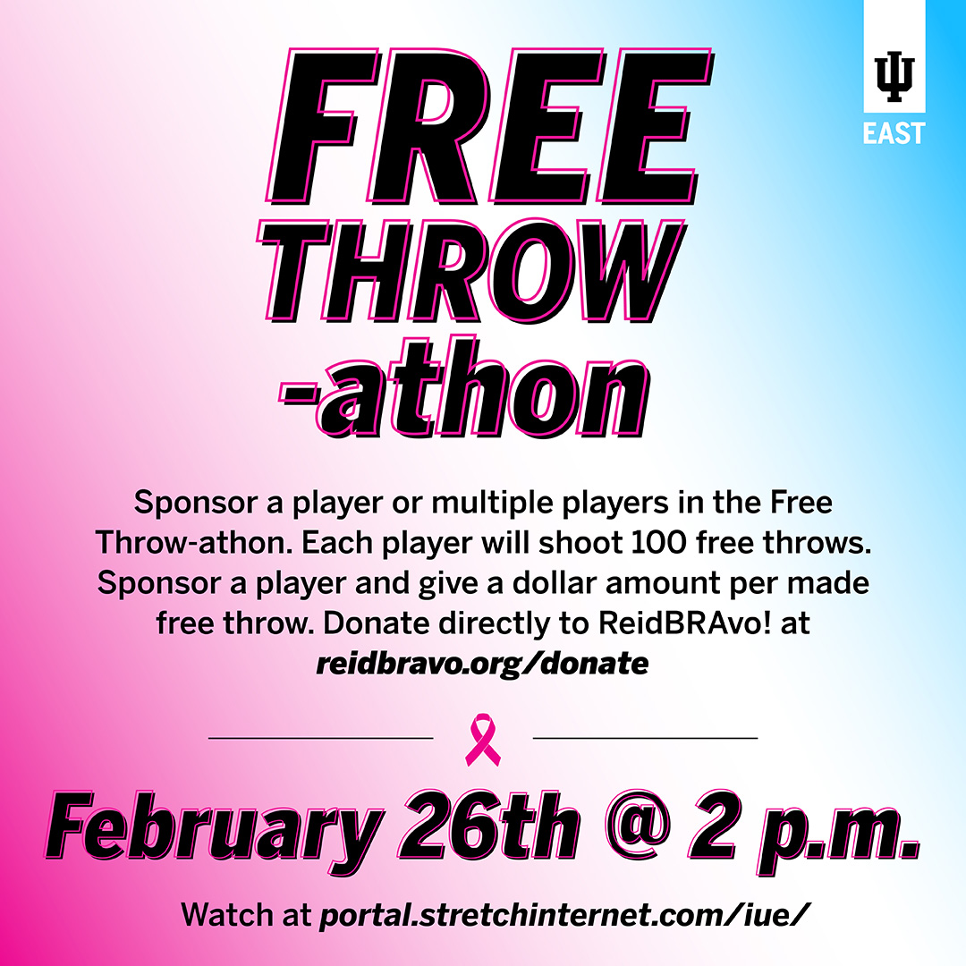 The <a href="/RedWolvesWBB/">Red Wolves WBB</a> is raising donations for <a href="/ReidBRAvo/">Reid BRAvo!</a> for this year's breast cancer awareness campaign. Read the news release at go.iu.edu/3Ezv. More details available at iueredwolves.com/article/6438.p….  #iueast #ReidBravo #Packstrong