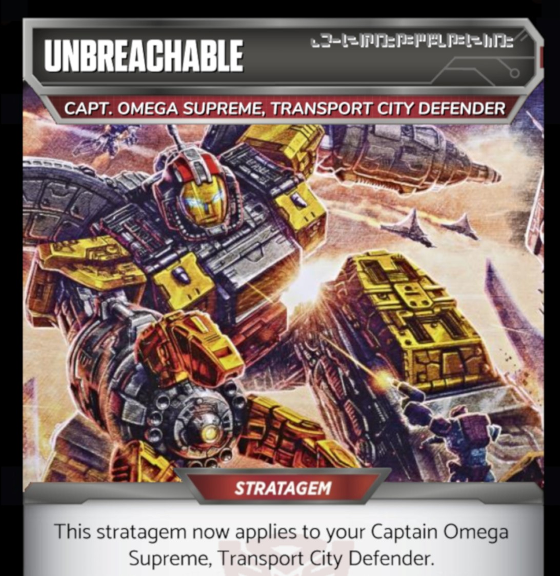 ATP-3 :  Unbreachable (Capt. Omega Supreme Stratagem) 

vectorsigma.info/atp3-preview-o…

Jon Palmer (<a href="/Palmer2theMax/">Palmer</a> ) takes a first look at a Stratagem for the Wave 4 "combiner" Omega Supreme that hopefully gives him the playability he deserves!