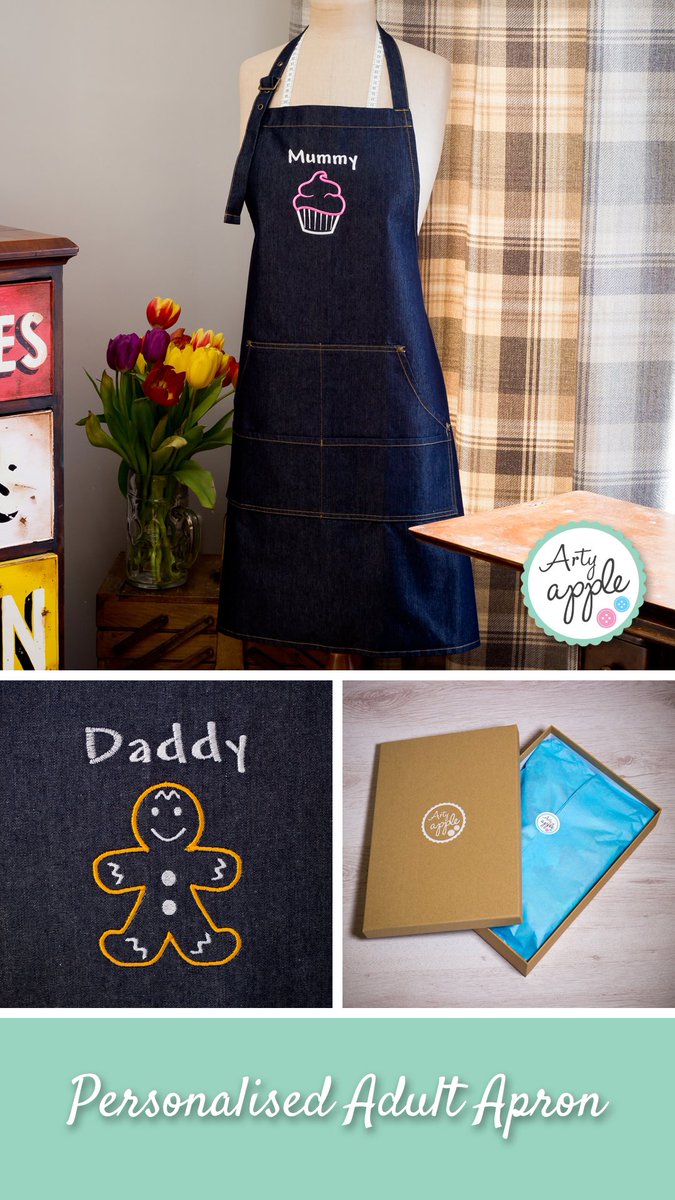I've just added adult aprons to my range! They can be personalised with wording and motif combination of your choice. Ideal Mother's Day gift: artyapple.com/product/person… ❤️ #Personalised #MothersDay