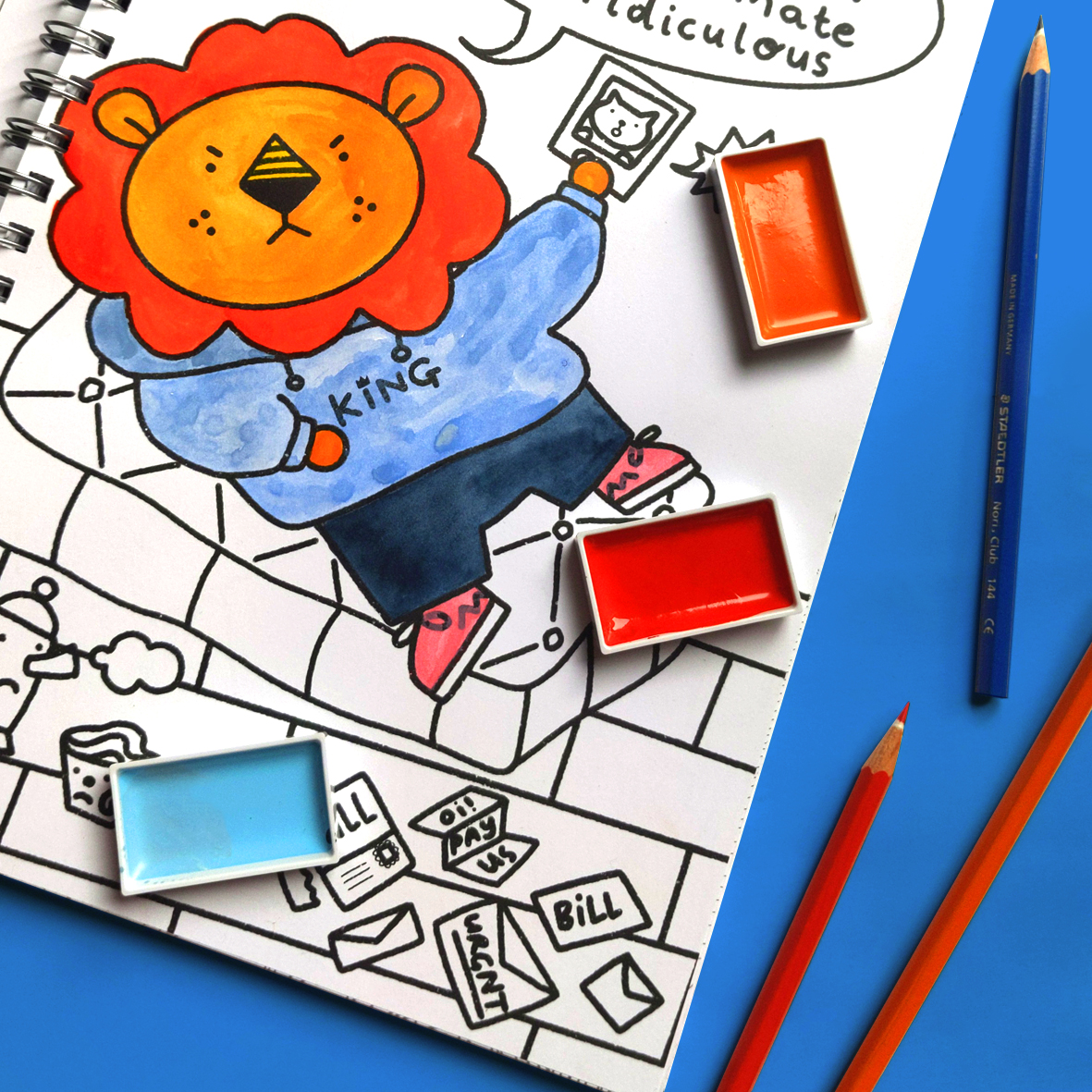 watadventure's tweet photo. We made our Save Our zoo colouring books with thick, uncoated bright white paper which means you can colour with pencil, pens and even paint! 

What will you create? 🐵🦁🦓

 #adultcolouringbook #relax

This page was designed by Mah-noor Anwar https://t.co/NIMPid33Af