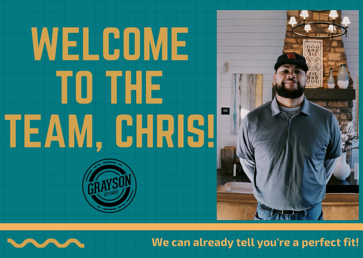 GraysonCottages's tweet photo. Happy Monday, Grayson Family! Meet Chris, he is our new Maintenance Tech, and he is here to help. Don't forget to say hi to Chris when you see him on the property! 😊 https://t.co/6K7z9iW91r