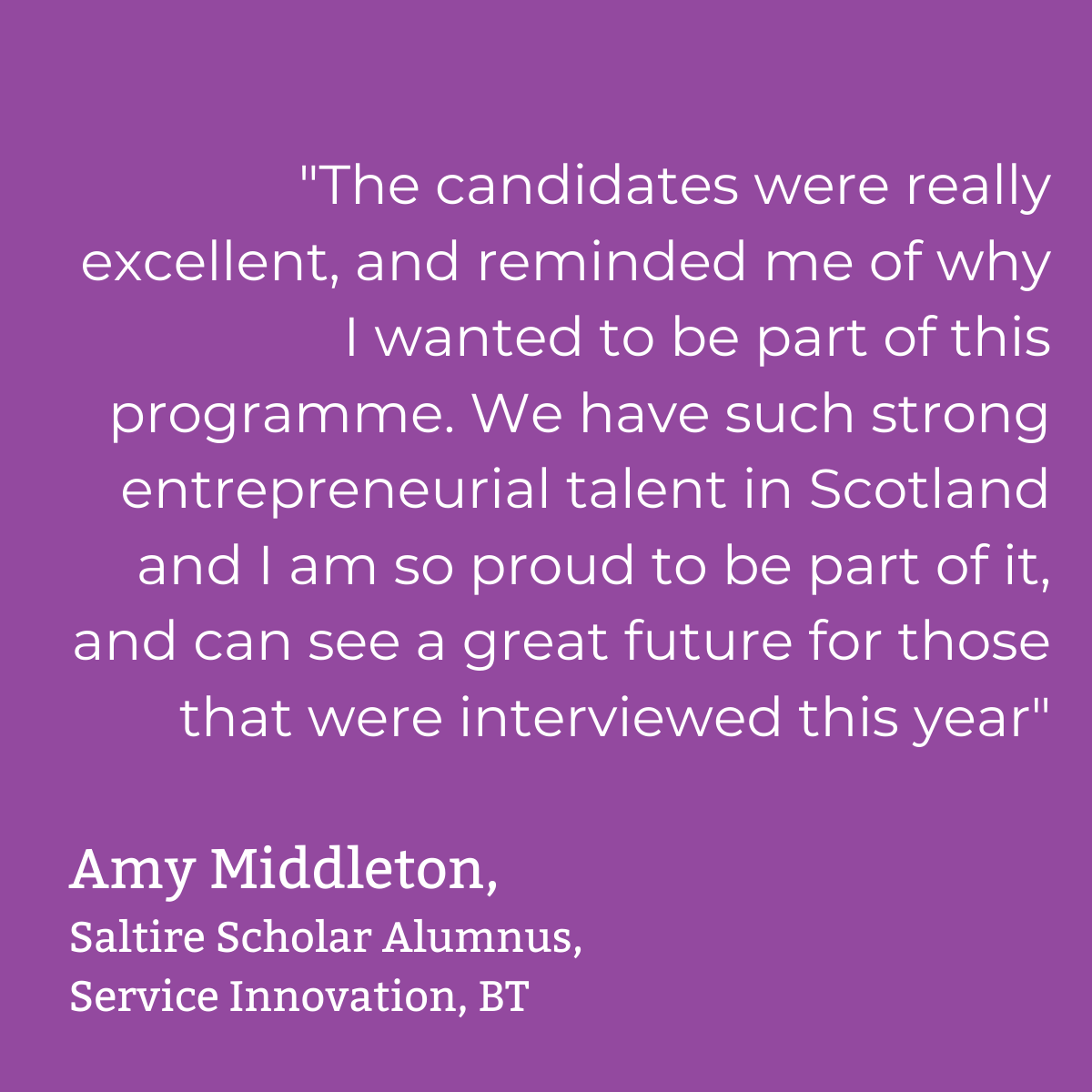 SaltireScholars's tweet photo. Look at what some of our Professional Interviewers had to say about the standard of our #CandidatePool! π₯³ If you're interested in bringing some of this talent into your own company by hosting a #SaltireScholar, feel free to email gillian.mcgill@entrepreneurialscotland.com π² https://t.co/6bu90jCsps