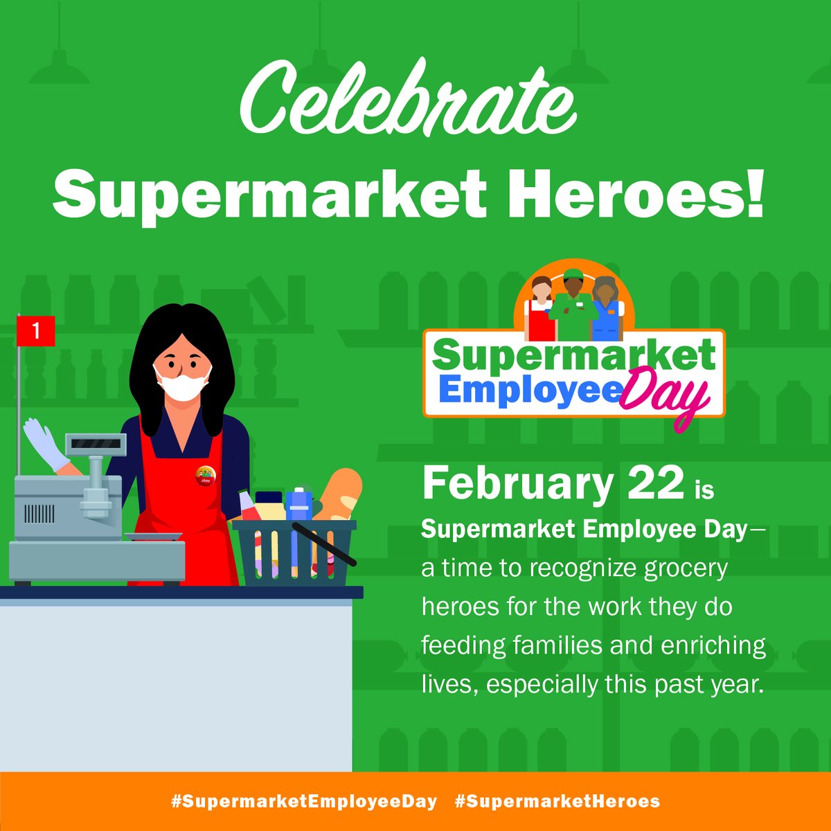 With more than 40,000 individual stores that sell food and grocery items in the U.S. alone, supermarkets are the backbones of our communities. Take time to say thank you to #SupermarketHeroes today! #SupermarketEmployeeDay