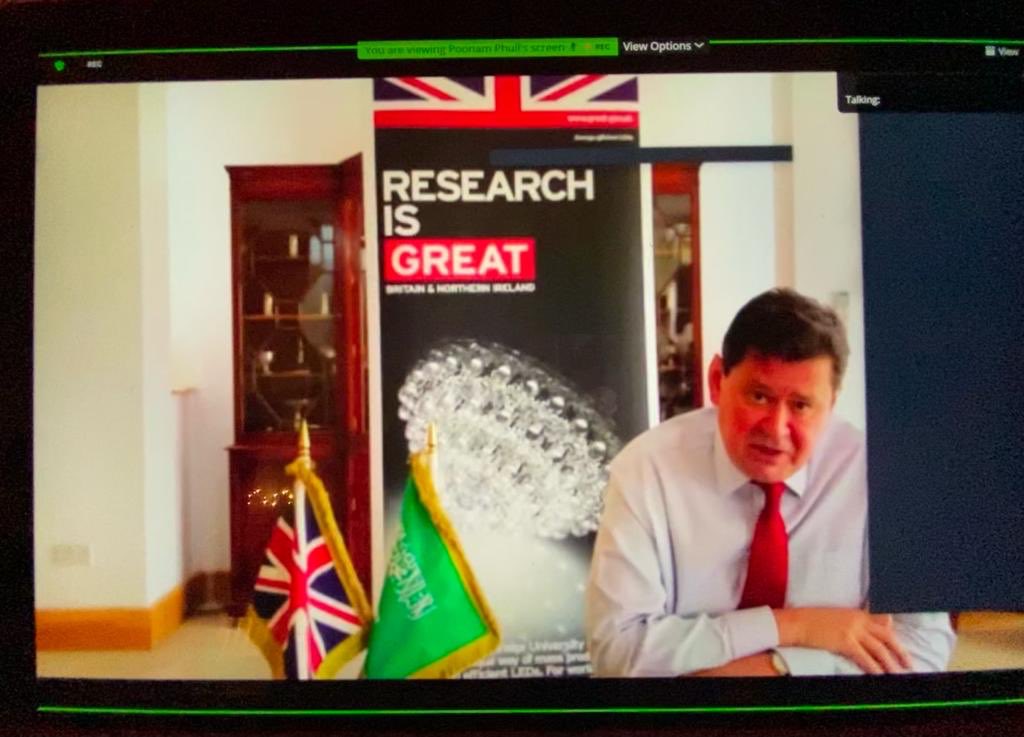 UKSINet's tweet photo. @UKSINet delighted to organize today with @KTNUK &amp; @moe_gov_sa 🇬🇧🇸🇦workshop on ‘Insight into UK’s R&amp;D framework &amp; ecosystem activation’. Stimulating discussions by our speakers from 🇸🇦 &amp; @ResEngland @innovateuk @QUBelfast.       #ResearchisGREAT @UKinSaudiArabia @SaudiVision2030 https://t.co/D0nHYo01lr
