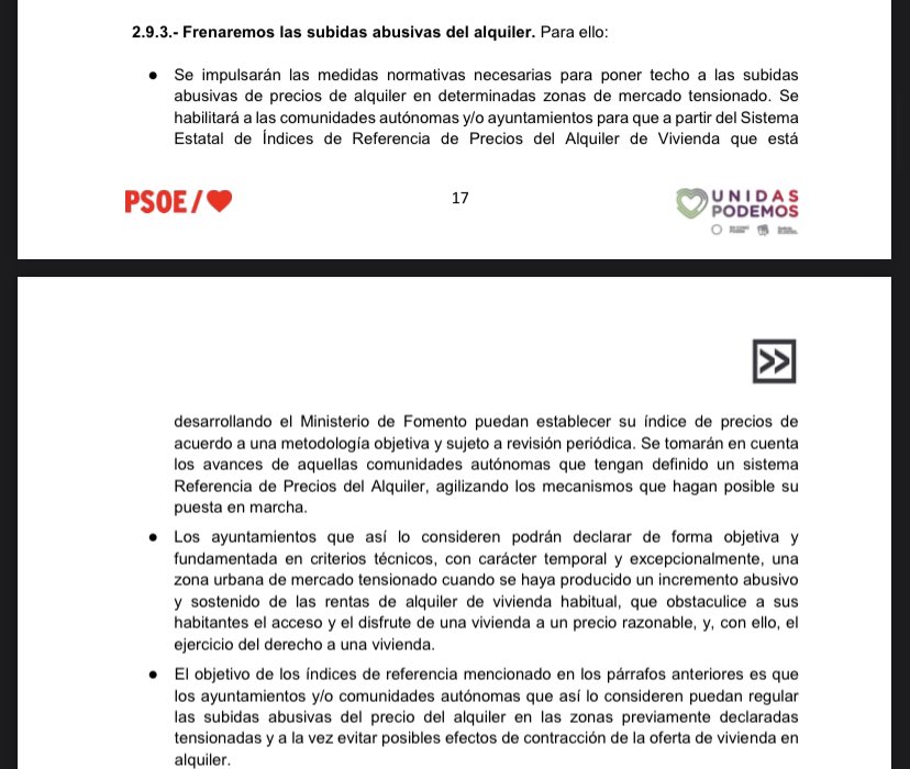 AntonioMaestre's tweet photo. El @PSOE tendría que leerse el acuerdo de gobierno firmado con Unidas Podemos sobre la regulación de los precios del alquiler.

Negro sobre blanco. No regularlo es un incumplimiento flagrante. https://t.co/lg0TssfaBl