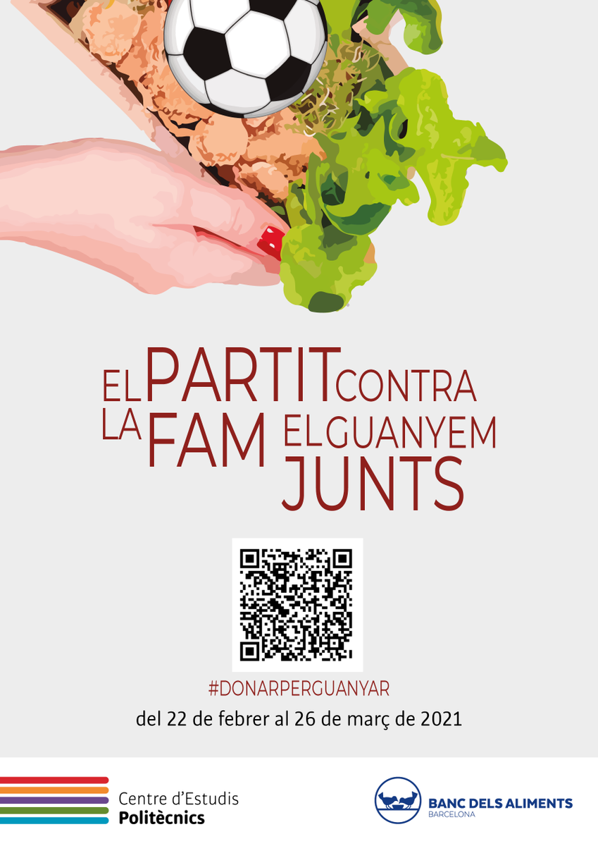 ce_politecnics's tweet photo. ⚽️ El partit contra la fam el guanyem junts! El Politècnics col·labora enguany amb la Fundació @BancAlimentsBcn per aconseguir recaptar fons per poder continuar amb la seva tasca: https://t.co/m5jB8RmZuP https://t.co/ugv7TZrb6p