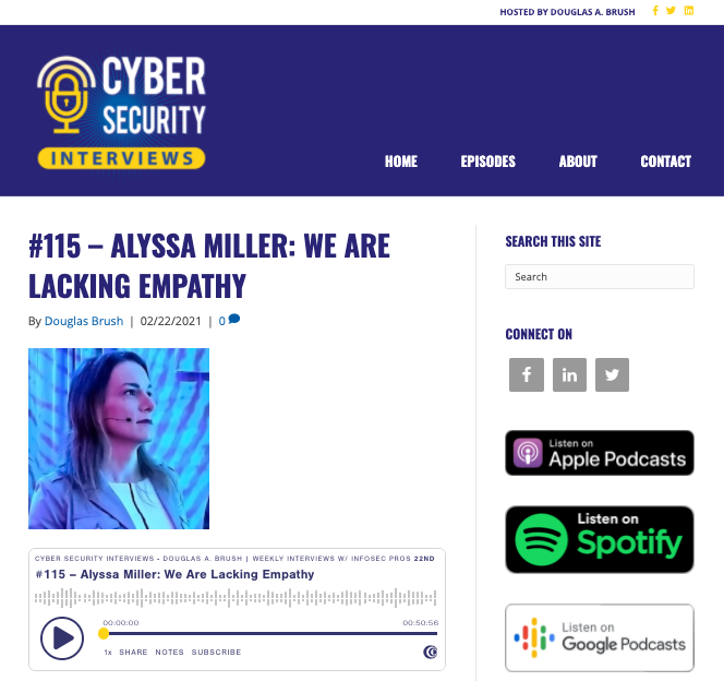 CyberSecInterviews (@csi_podcast) on Twitter photo Ep. 115 is out with <a href="/AlyssaM_InfoSec/">👑 Alyssa Miller 🦄🛩️</a>, BISO of <a href="/SPGlobalRatings/">S&P Global Ratings</a>! We discuss missing conferences, starting with computers at an early age, #DEI, the discrimination she has faced, understanding privilege, how to be an #ally, and so much more! cybersecurityinterviews.com/episodes/115-a… Ep. 115 is out with <a href="/AlyssaM_InfoSec/">👑 Alyssa Miller 🦄🛩️</a>, BISO of <a href="/SPGlobalRatings/">S&P Global Ratings</a>! We discuss missing conferences, starting with computers at an early age, #DEI, the discrimination she has faced, understanding privilege, how to be an #ally, and so much more! cybersecurityinterviews.com/episodes/115-a…