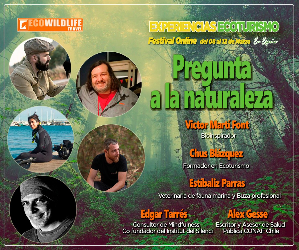 ecowildlife's tweet photo. Si el turismo tras la pandemia, no cometa los errores que venía cometiendo,preguntemos a la #naturaleza o a lostrabajan en ella. De 8 al 12 de Marzo celebramos EXPERIENCIES&amp;ECOTURISMO,no dudes en apuntarte,es libre abro hilo👇 https://t.co/O2mE4BRbTz @bioinspirador @ChusPangea https://t.co/OslmHRFZKC