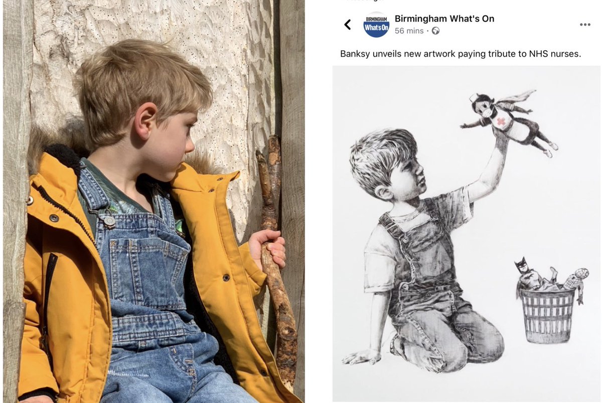 Anothermoanymum's tweet photo. Still can’t get over the likeness of Sebastian and the NHS #Banksy https://t.co/6TTAxi44S7