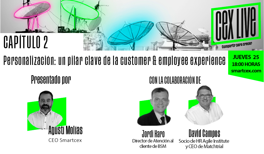 En el capítulo 2, contaremos con la participación de los siguientes expertos en la sección de tendencias:
🔝 <a href="/dcamposcallao/">David Campos</a>  | Socio de HR Agile Institute y CEO de Matchtrial
🔝 <a href="/JordiHaro/">Jordi Felipe Haro</a>  | Director de Atención al cliente de BSM

🟢Presentado por <a href="/AgustiMolias/">Agustí Molías</a>, CEO de <a href="/smartcex/">Smartcex</a>