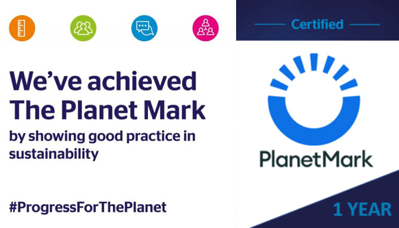 cityandessex's tweet photo. We are proud to announce that we have transferred the measuring and reduction of our carbon footprint to the rising name in sustainability consulting and certification – @ThePlanetMark and received our 1 Year Business Certification.
#ProgressForThePlanet #decadeforaction https://t.co/fZv1lF936P