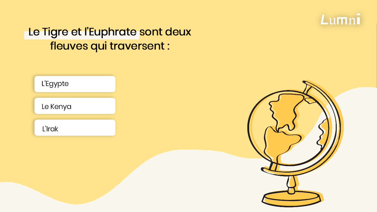 #QUIZ - Le Tigre et l’Euphrate sont deux fleuves qui traversent :
〰️ L’Égypte ?
〰️ Le Kenya ?
〰️ L’Irak ?
👉  L'eau, source de conflits dans le monde : bit.ly/3sf6n40