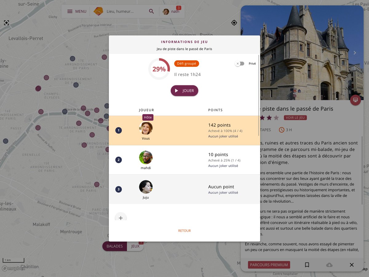 iperiago's tweet photo. Notre framework pour des app de parcours thématiques/ludiques :
https://t.co/5yGgKsagVV
➡️ création et édition rapide d’itinéraires
➡️ étapes cachées, points, jeux solo/multi, badges, jokers...
➡️ mode offline, multilingue/multiplate-forme...
#tourisme #territoires #gamification https://t.co/9Bo3xngd2c