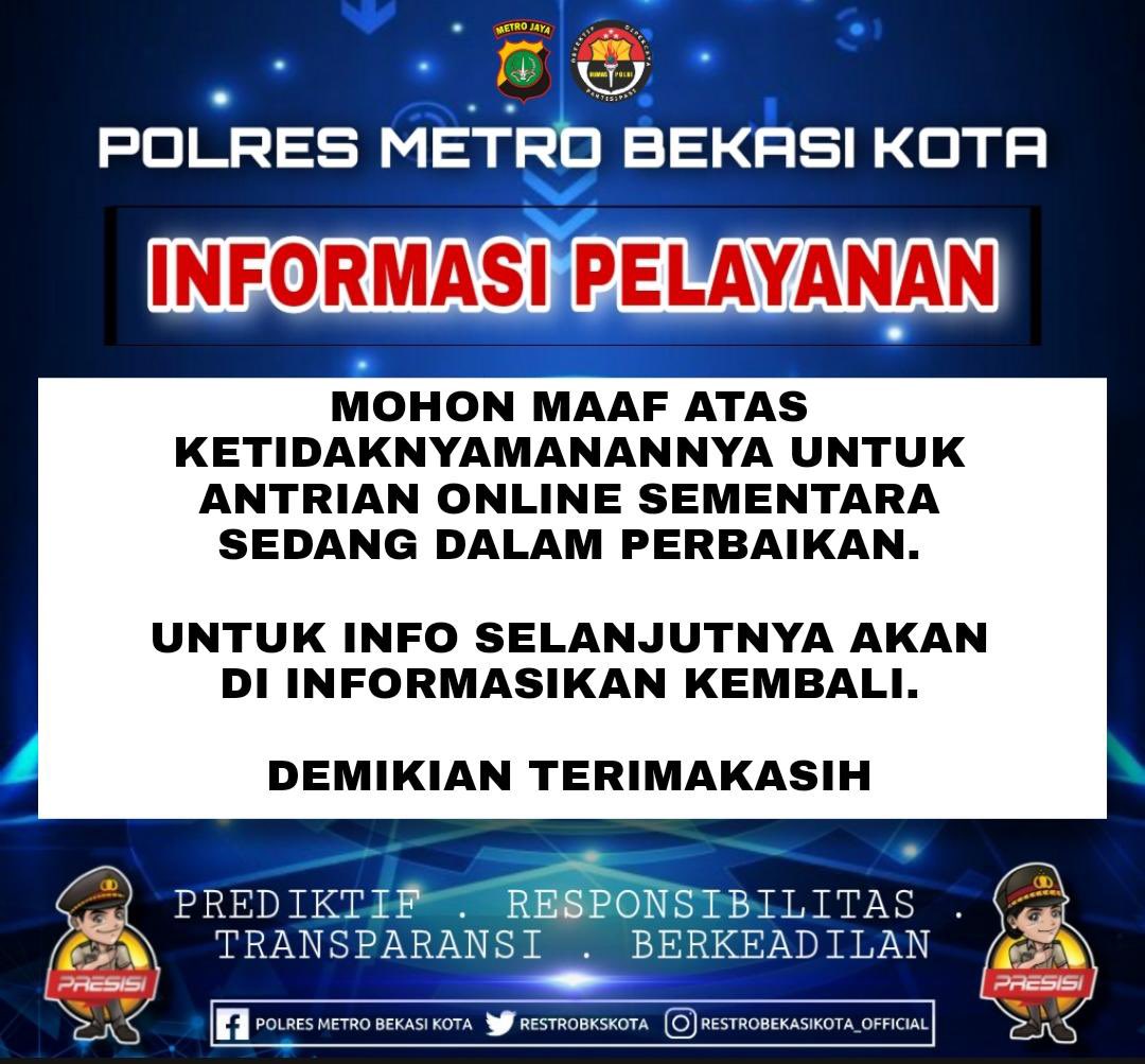 restrobkskota's tweet photo. Untuk Sementara antrian online sedang dalam perbaikan, mohon maaf atas ketidaknyamanannya ya kak🙏🏻 https://t.co/7DyecFc880