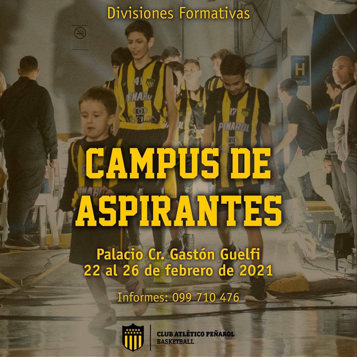 BasketCAPuy's tweet photo. 💥 LLAMADO A ASPIRANTES
📍 Palacio Cr. Gastón Guelfi
📆 22 al 26 de Febrero | Sin costo
⏰ Horarios:
✳️ Masculino
Nacidos entre 2000 y 2007 | Lunes a viernes 16:00 hs
✳️ Mixto
Nacidos a partir de 2008 | Lunes miércoles y viernes 18:00 hs
Por consultas: 099 710 476 https://t.co/lqYcnqN7KX