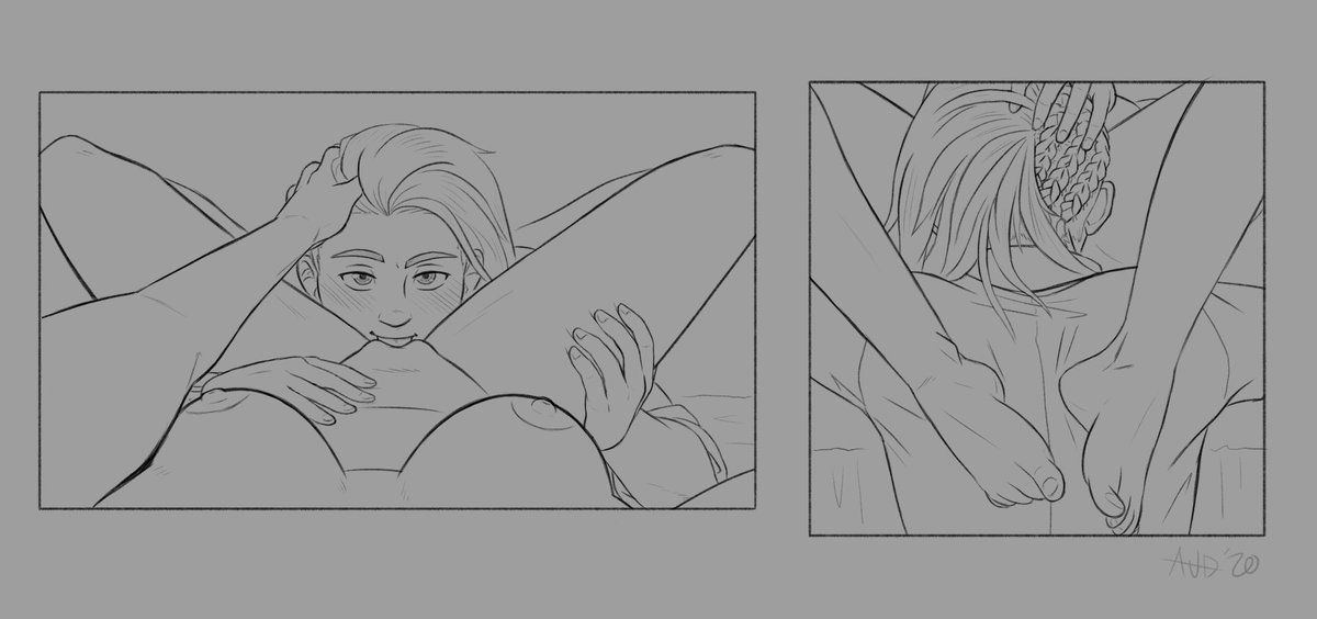 TJDallas7's tweet photo. Anyone for another #nsfw sketch from my upcoming anthology? 😏🔥 Hopefully this view of Harry might brighten up your Monday 😉🤤 (sketch by the amazing @oddtits1!)

#lesfic #wlw #erotica #anthology #bonusscenes #Pride #comingsoon https://t.co/l8pmpeLt11