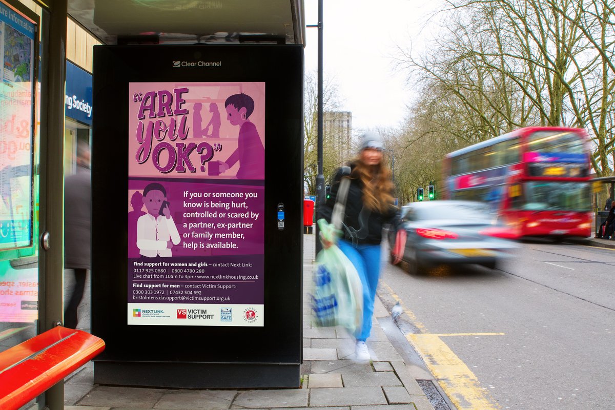 design_bristol's tweet photo. Proud to see our campaigns around the city on finding new foster families, support for victims of domestic abuse, the EU settlement scheme &amp; COVID-19

Thanks to @clearchanneluk for helping us raise awareness in public spaces of these important issues 👇
#wearebristol #campaign https://t.co/bh4h5GyLhi