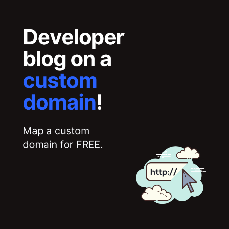 hashnode's tweet photo. 🔍 77% of employers google your name before hiring. 

Start a developer blog on a custom domain for FREE and connect with readers in the Hashnode community. 

🔗 Blog on a custom domain
🌈 Dev community
🔥 Custom CSS
💻 GitHub backup
🚀 No paywall or ads