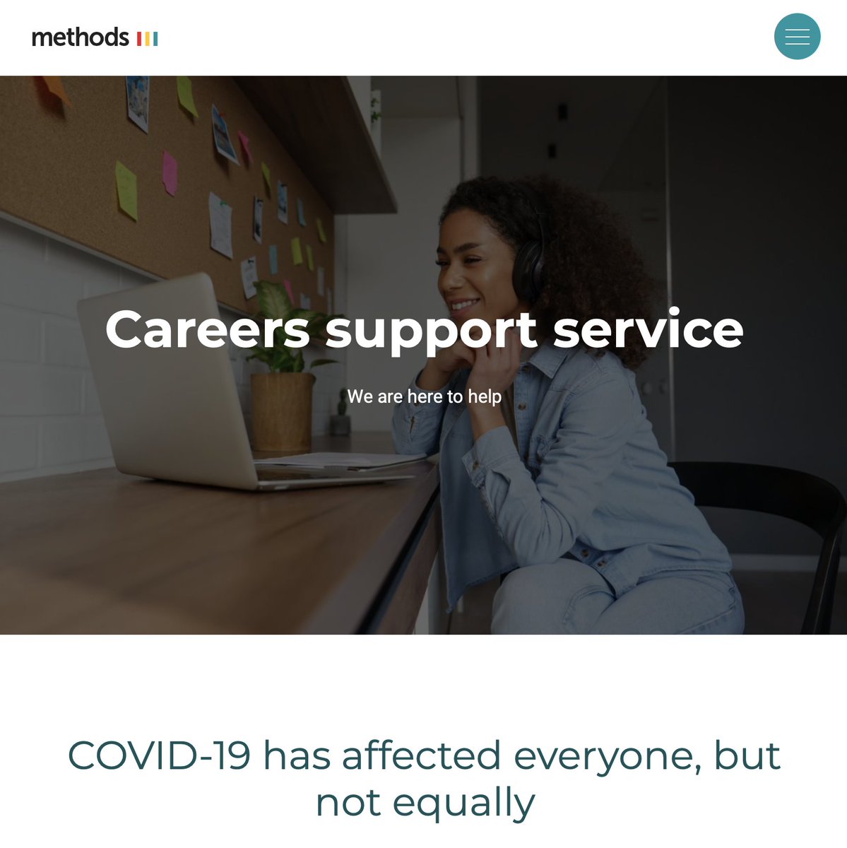Proud to be launching a pilot careers support service, to aid those who have lost their job, or are at risk of losing their job, due to the COVID-19 pandemic - get an hour’s free support with an expert:

methods.co.uk/about/careers-…